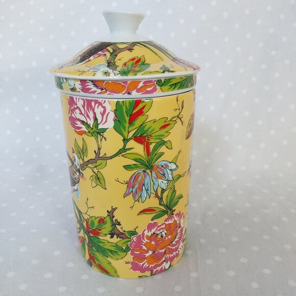 Cost Plus World Market Vintage Ceramic Peacock 3 pc. Tea Infuser Mug w/Lid - Picture 4 of 6